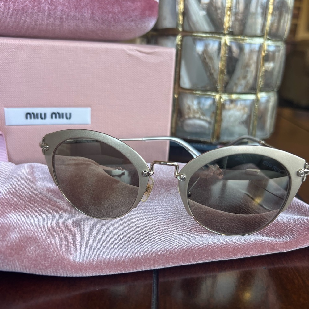 Miu Miu Elegant Silver Sunglasses